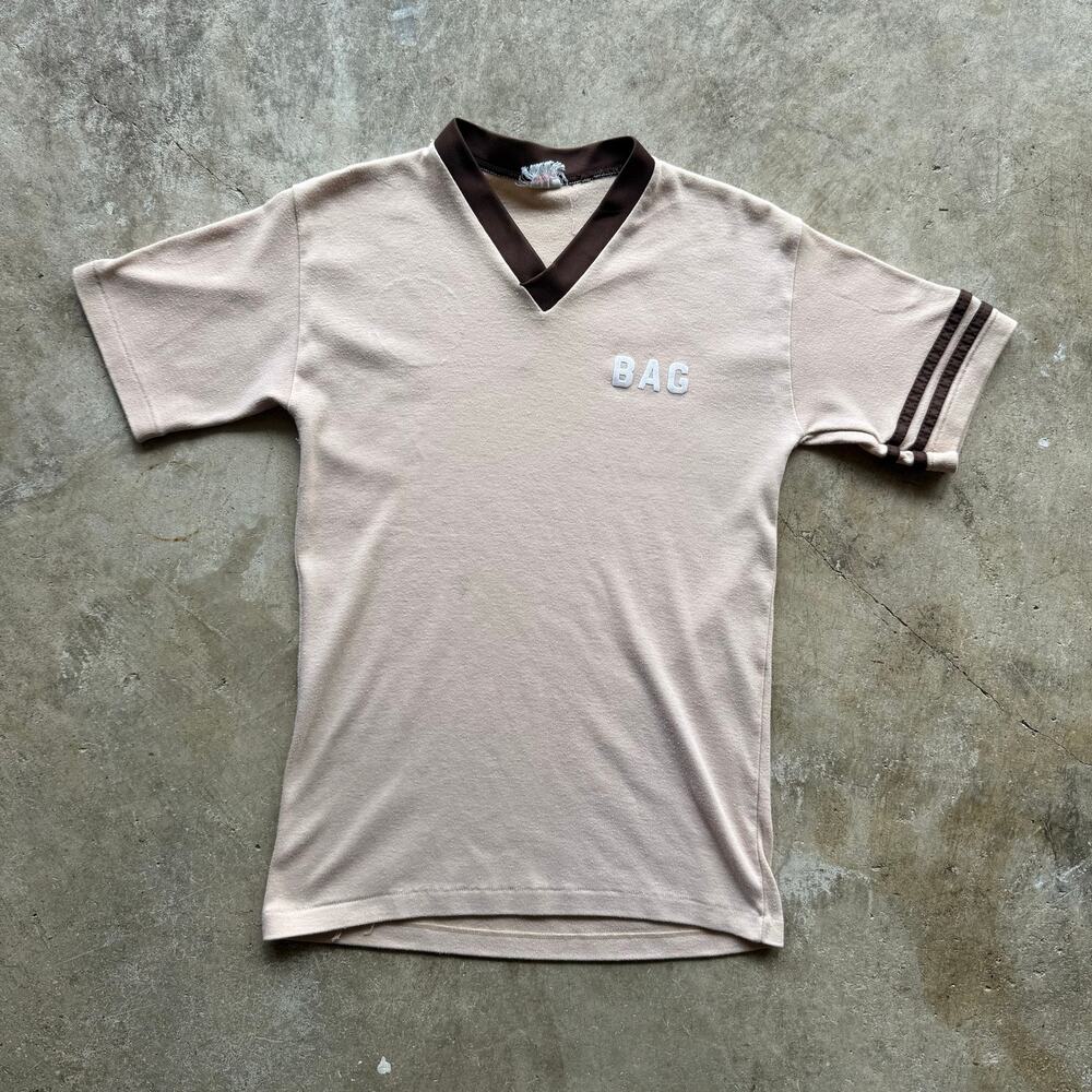 Vintage 1970s 'Bag' Sportswear V-Neck T-Shirt Womens Size Small